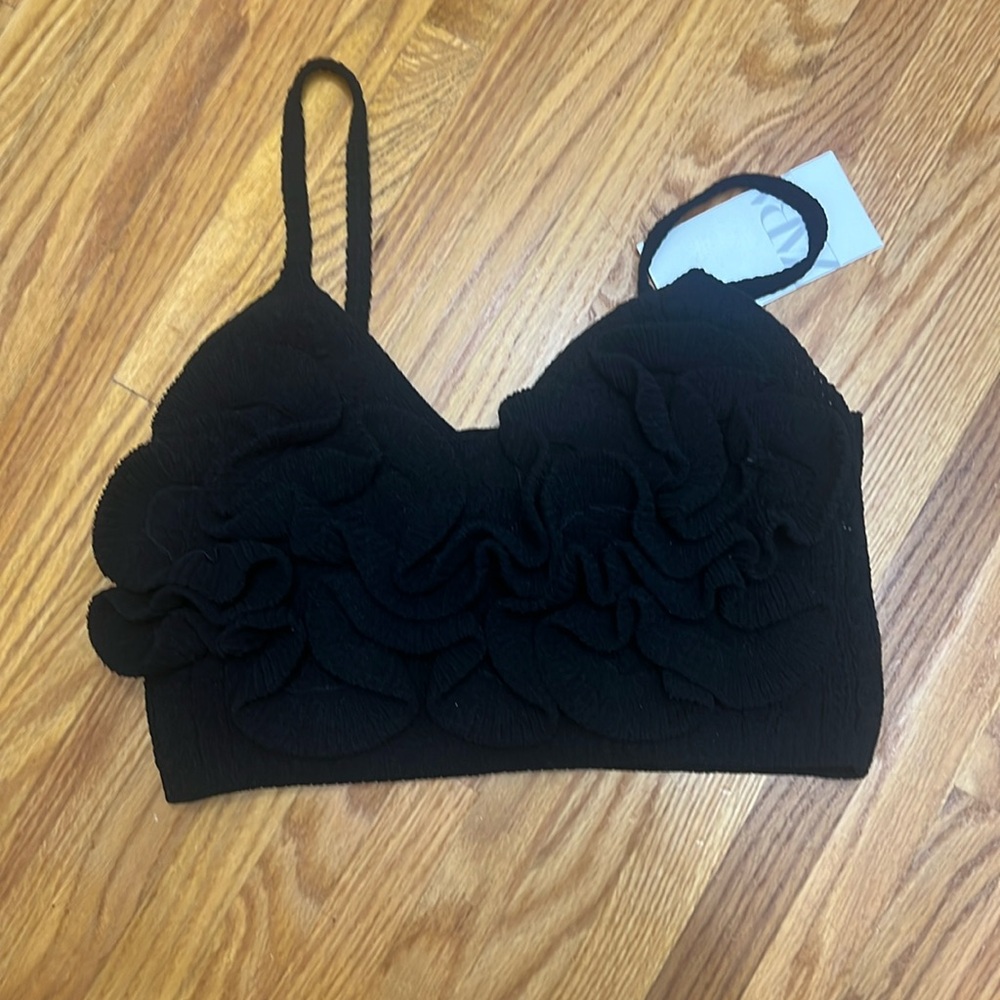 NWT Zara floral crop top